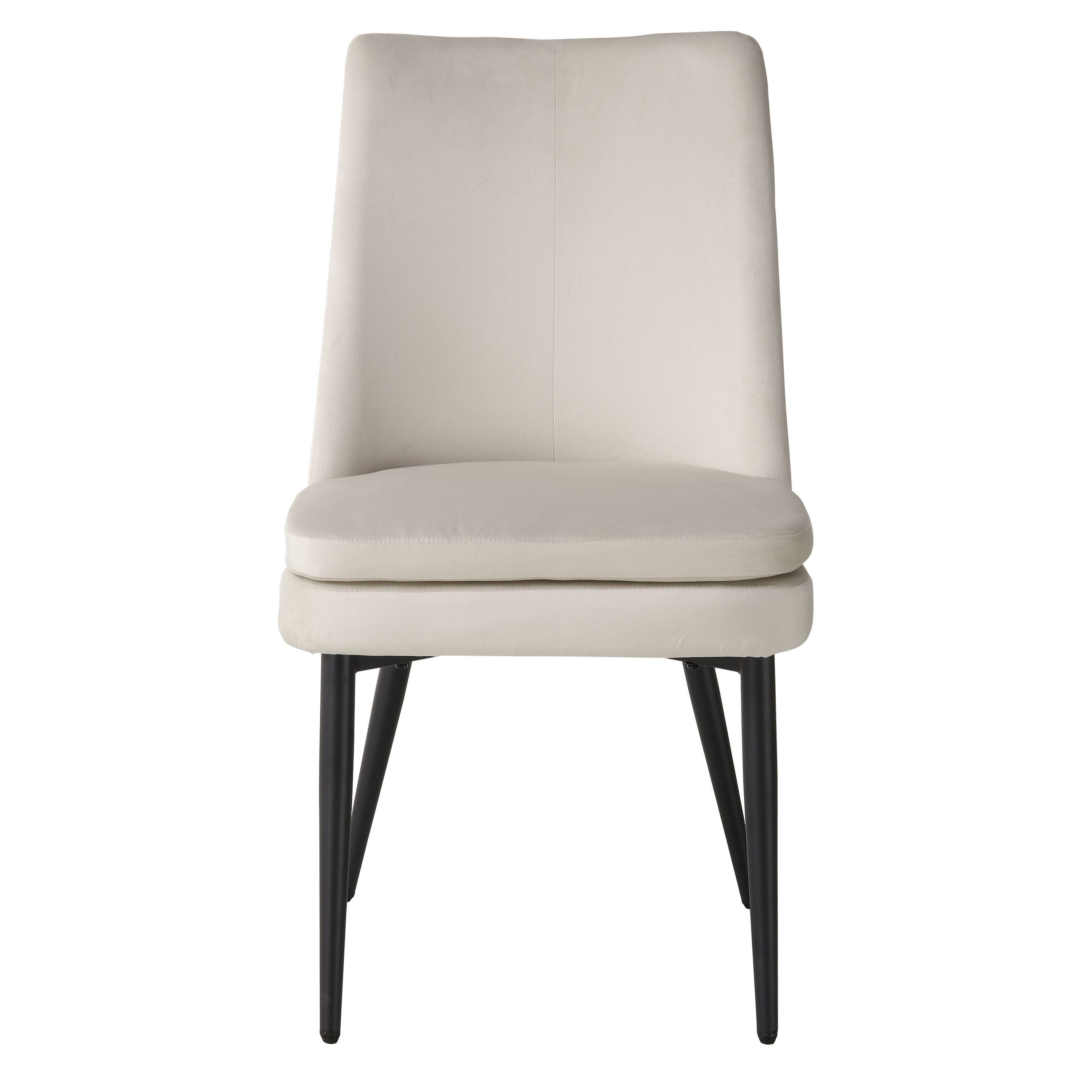 BHS LIVING Esszimmerstuhl, Küchenstuhl, Stuhl für den Wartebereich LIVIA Polstersessel mit hohem Rücken Samtstoff: elfenbein 60x47x89 cm